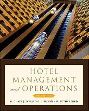 Hotel Management and Operations textbook cover - comprehensive guide with case studies examining nine hotel departments and operational activities
