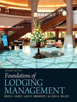 Foundations of Lodging Management second edition textbook cover featuring comprehensive hotel operations and department management strategies