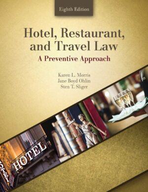 Hotel Restaurant and Travel Law textbook 8th edition preventive approach cover