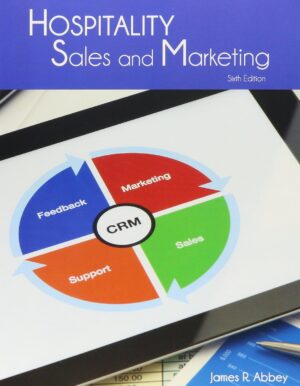 Hospitality sales and marketing textbook cover showing comprehensive guide to hotel and restaurant marketing strategies and customer-focused approaches